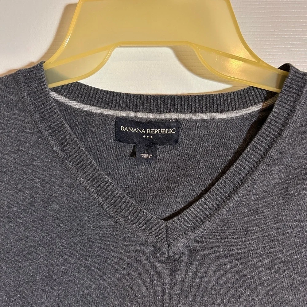 Banana Republic Charcoal V-Neck Sweater